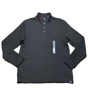 Chaps Jacket 1/4 Snap Pullover Quilted Black Men’s Sz L NWT
